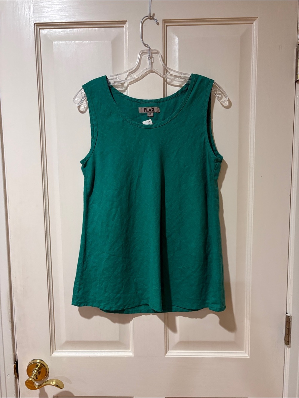 Flax Sleeveless Linen Tank Green new with tags